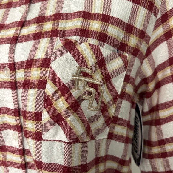 NWT! Florida State Seminoles Concepts Sport Women Flannel Long Sleeve Shirt Sz M - Picture 5 of 11